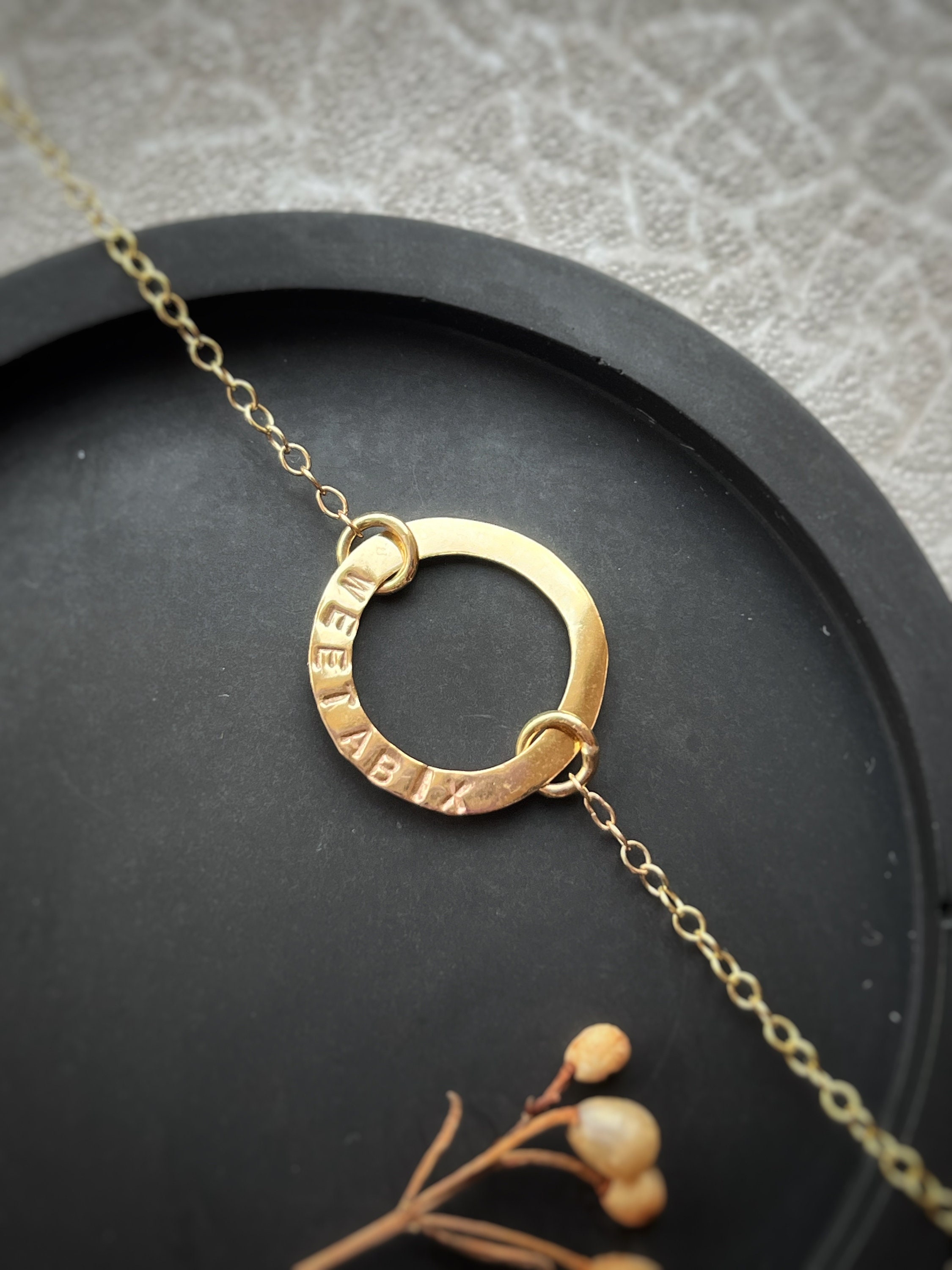Personalised One Ring Silver Necklace | MYLEE London