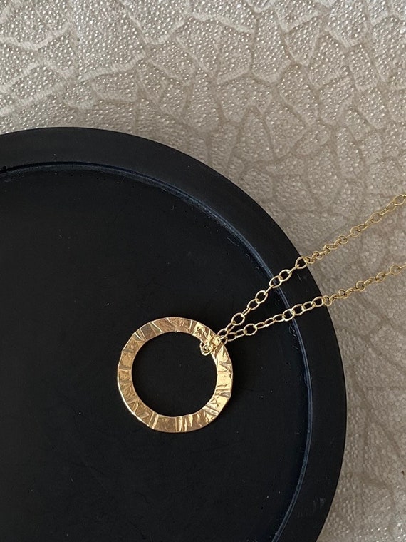 Personalised Solid 9ct Yellow Gold Circle Necklace - Etsy