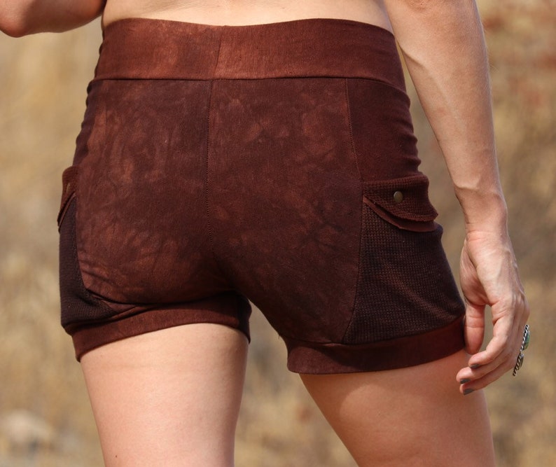 alternative hemp clothing for women eco-friendly clothing black shorts Jurassic Shorts- Summer pocket shorts