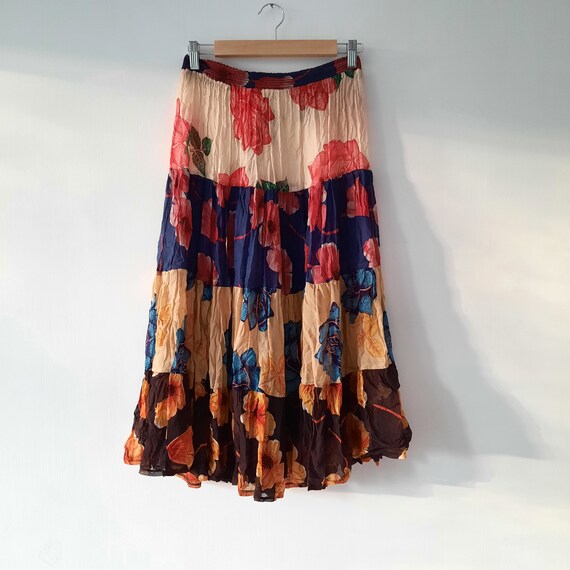 RARE! 1970s Mushroom by Perlei London Folk Skirt,