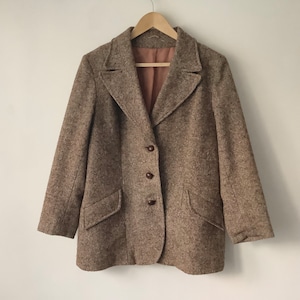 MISS BEAUT | Tailored 70s Wool  Blazer Scottish Tweed Isle of Bute