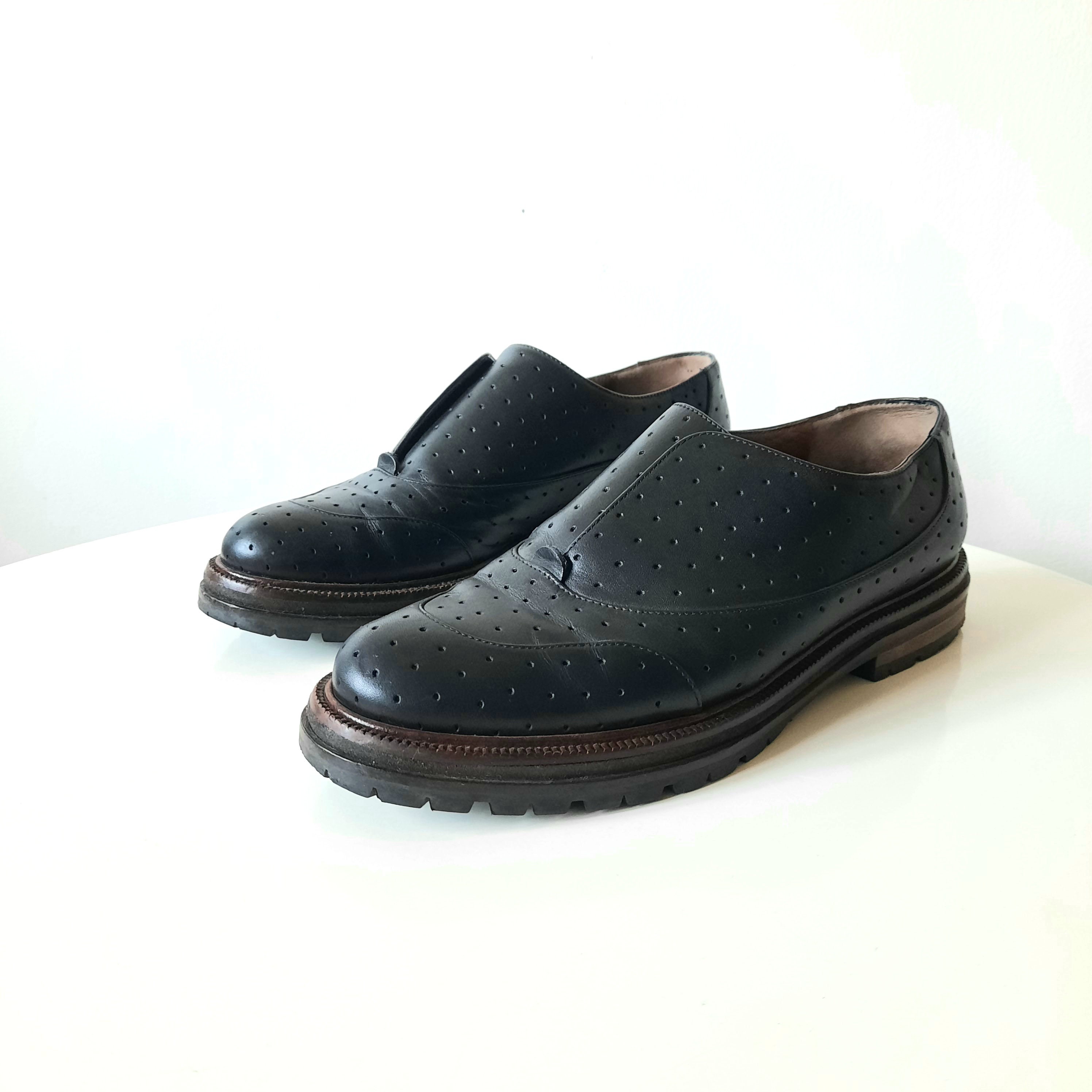 Marni croco-embossed brogue shoes - Black