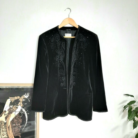 Antoinette - 70s Velvet Embroidered Jacket - Sequi