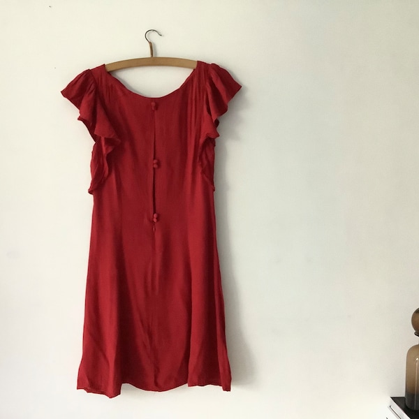 TOPSHOP 1990s Red Satin Mini Dress Y2K