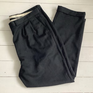 YVES Saint LAURENT | Vintage Grey Wool Baggy Trousers 42&quot; Waist, Oxford Bags