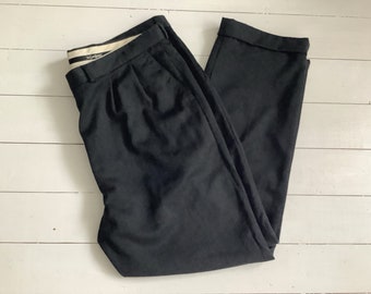YVES Saint LAURENT | Vintage Grey Wool Baggy Trousers 42" Waist, Oxford Bags