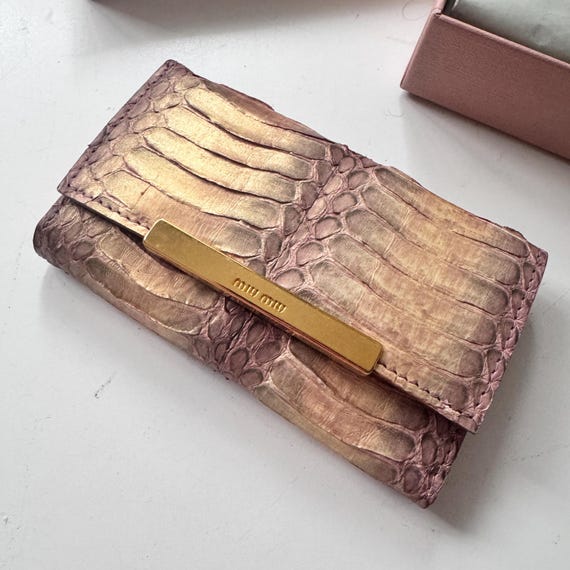 Y2K Miu Miu Snakeskin Key Ring Wallet - image 3