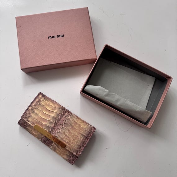 Y2K Miu Miu Snakeskin Key Ring Wallet - image 1