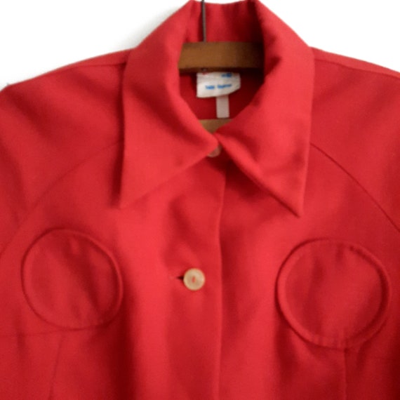 DAMENMODE | 1960s Red Mod Mini Shirt Dress, Dagge… - image 7