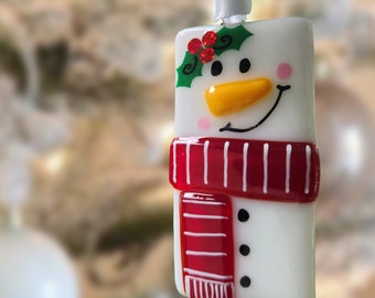 Weihnachtsschmuck, Schneemann. Fusingglas, Fusingglas, Weihnachten