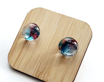 Chip earrings, fusion glass. Artisanal creation, handmade. Creation of Luluverre