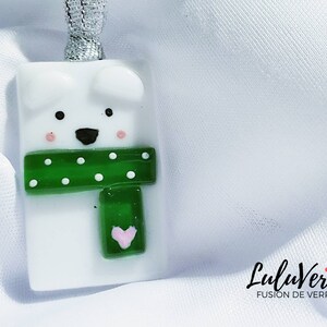 Decorative piquet made in Quebec laminated glass penguin ornament Luluverre/'s handmade creation Fusing glass