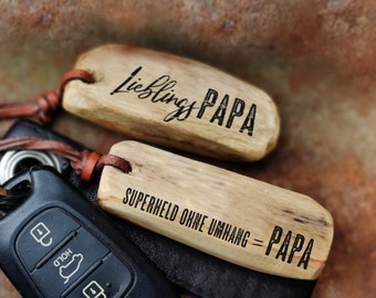 Dad Papa Superdad Daddy Gift Keychain Key chain Daughter Son Shirt Pregnancy Vintage Poster Stone for Mom Man Leather Wooden