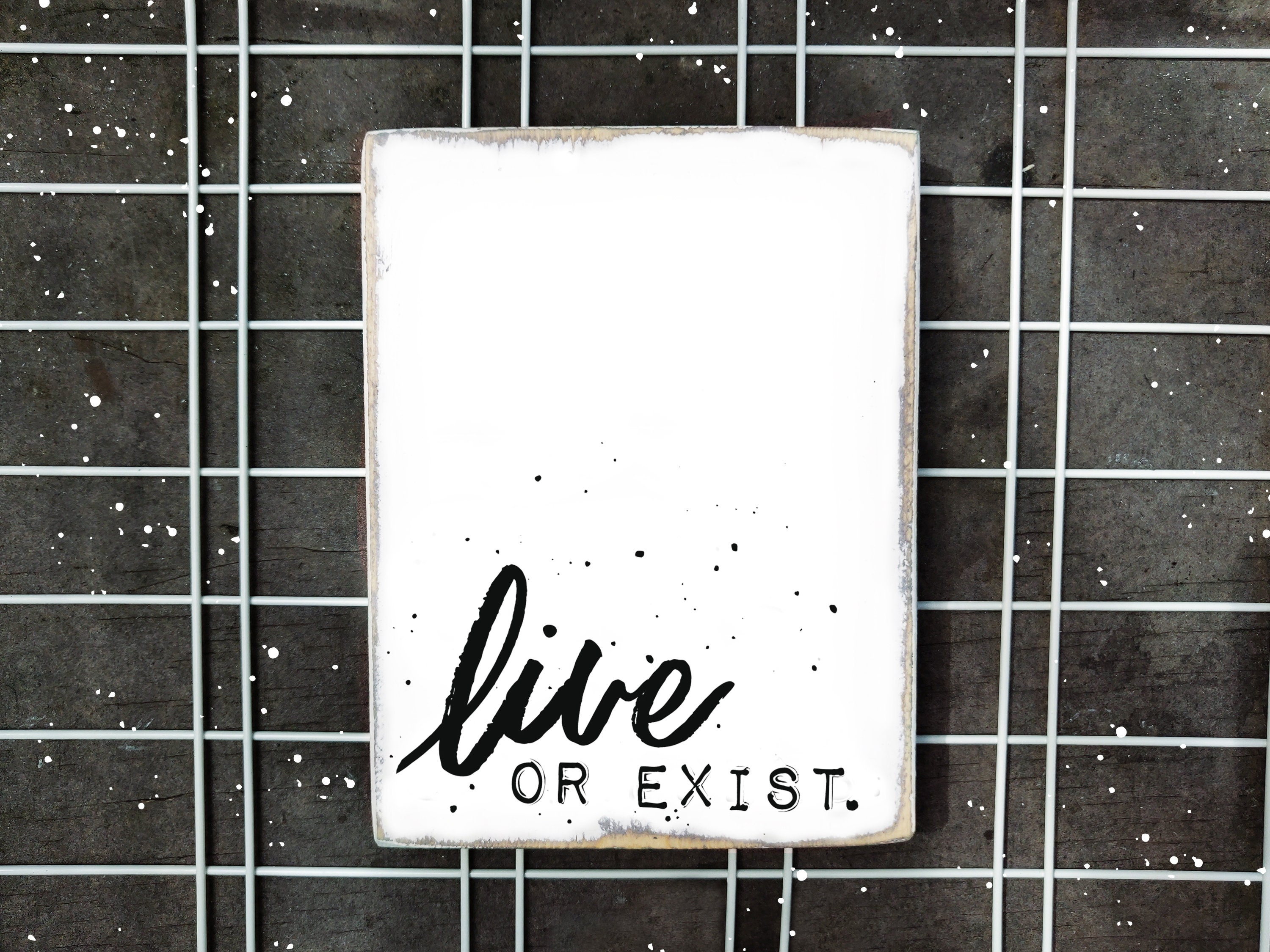 Wooden Sign German Vintage Saying Live or Exist Print Words on - Etsy