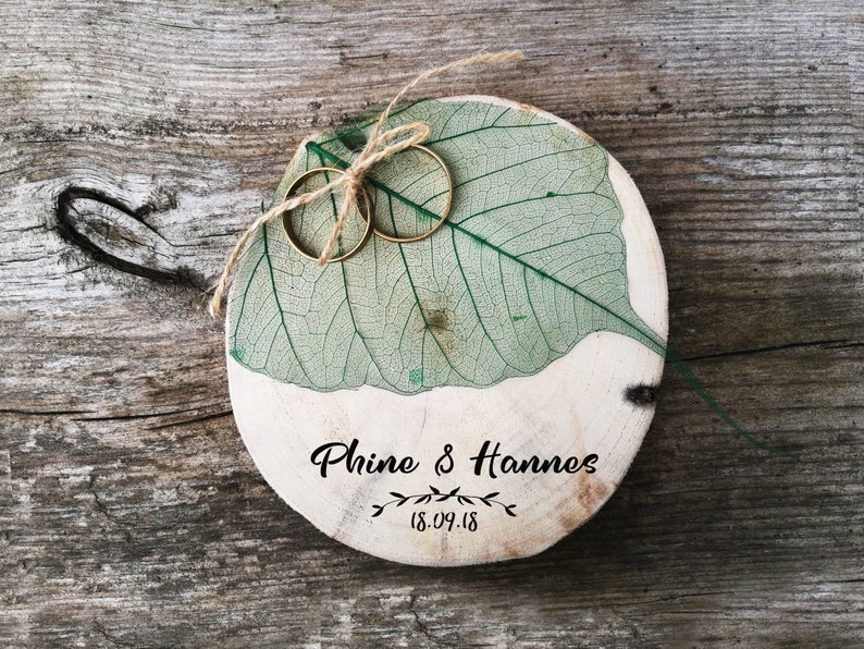 Wooden Ring Birch Discs Pillow Alternative rustic Wedding Vintage Boho Ring Holder Decoration Accessories Braided Wedding Band Guestbook image 7