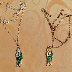 St Jude Pendant Necklace - Silver Or Gold St Jude Necklace With 16 inch Chain. Catholic Jewellery