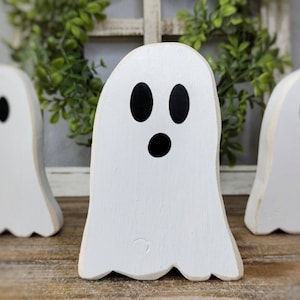 Wooden Ghosts, Halloween Decor, Tiered Tray Decor, Chunky Wood Ghost, Shelf Sitter