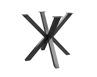 Haytor steel table legs powder coated for wood, stone or granite dining table or desk top made from 60x60mm steel box section