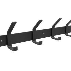 Steel Coat Rack Rail With Double Hooks Modern Industrial - Etsy UK