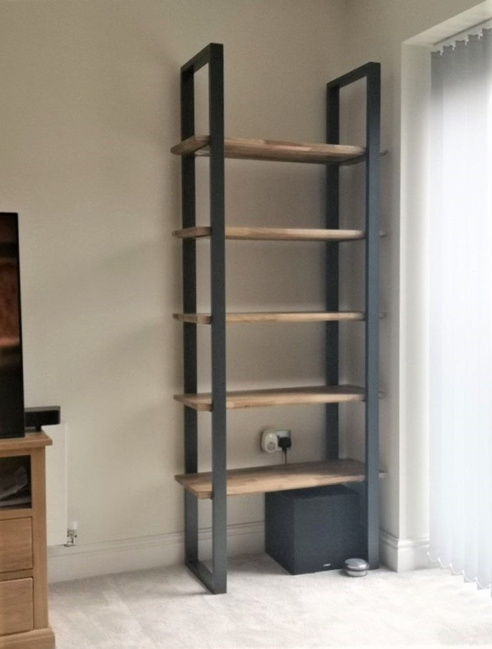 Steel and Oak Modern Industrial Shelving Unit / Storage With Etsy UK