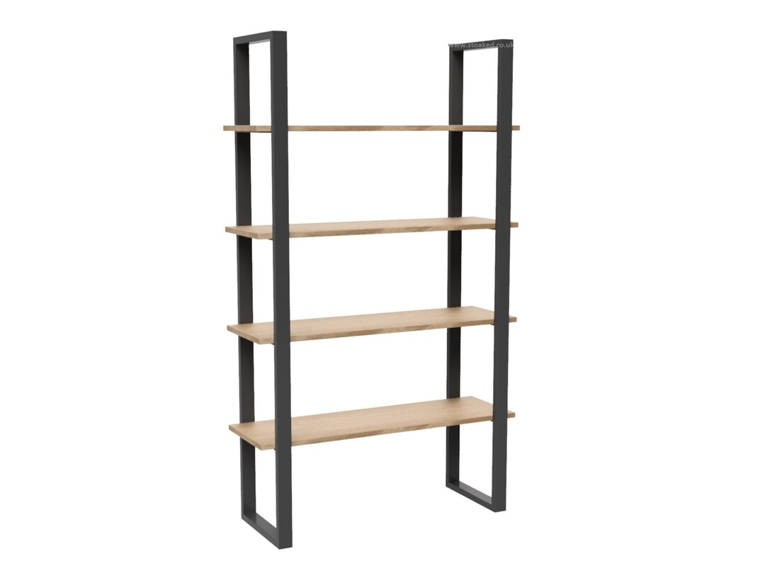Steel and Oak Modern Industrial Shelving Unit / Storage With Floating