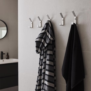 Ganci a doppia parete in acciaio inox spazzolato, gancio moderno e minimalista