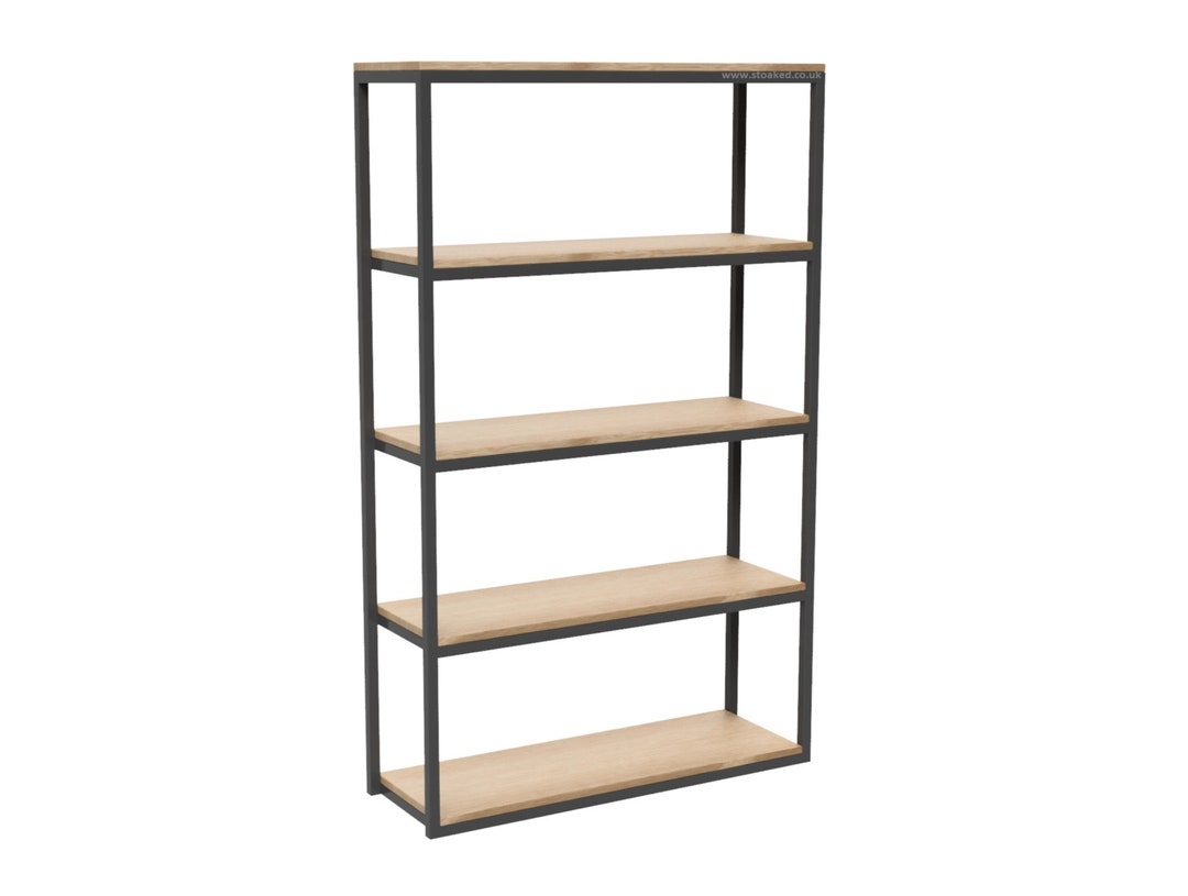 Steel and Oak Modern Industrial Shelving Unit, Storage Shelves by ...