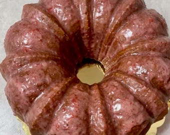 Fresh Strawberry Glazed Pound Cake | Homemade Southern Dessert, Moist Baked Gift
