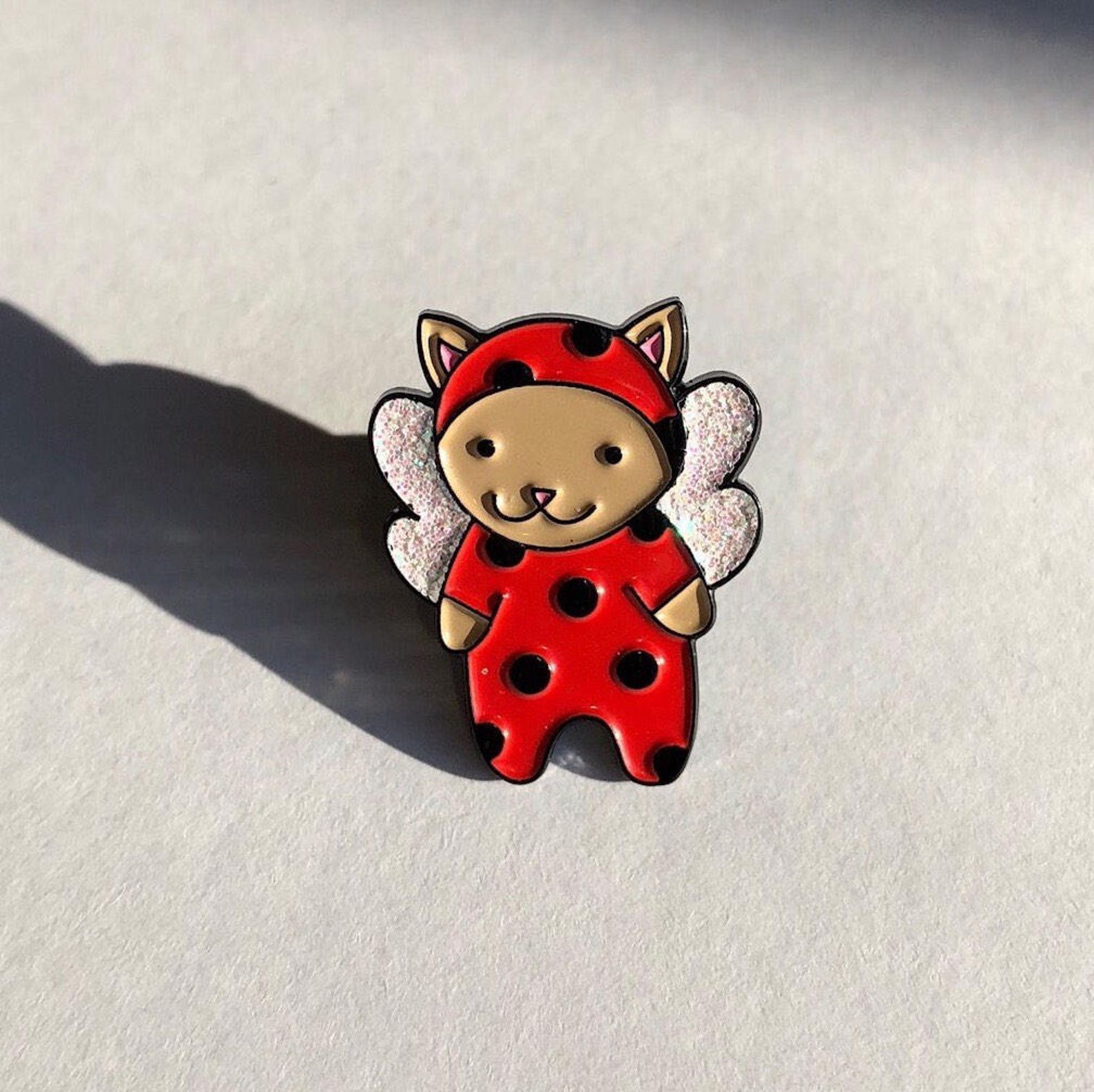 Ladybug Cat Enamel Pin Etsy
