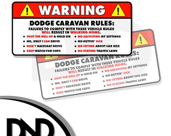 Rules Warning Safety Instruction Funny Sticker Decal 2 PK 5/" Voyager