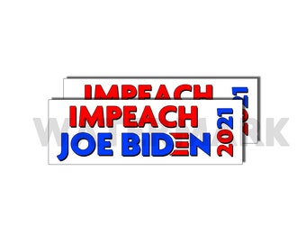 Impeach Biden Bumper Sticker Round Pro Trump Bumper Sticker tri* 2 PACK 4" wide 