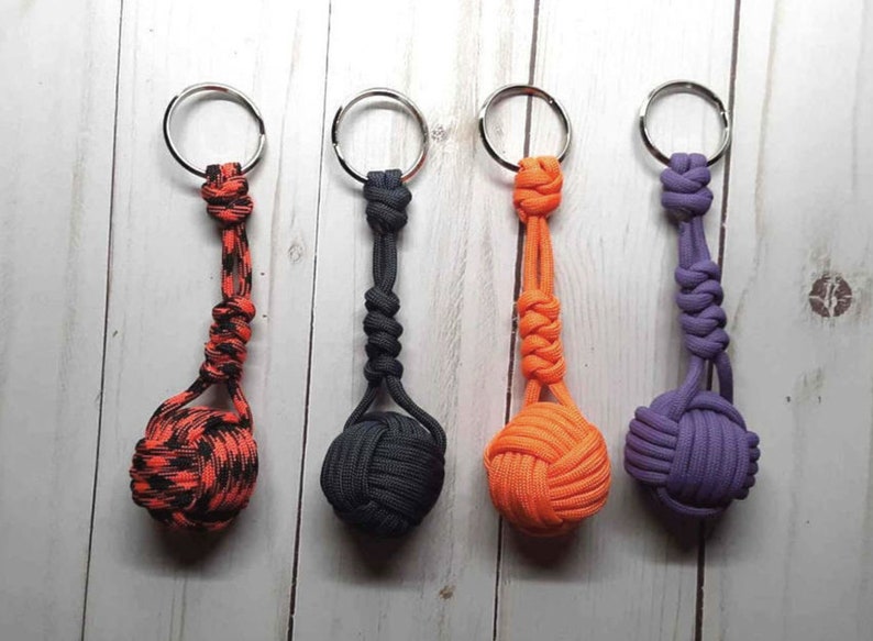 Monkey Fist Keychain Custom Ball Keychain Custom Paracord Etsy