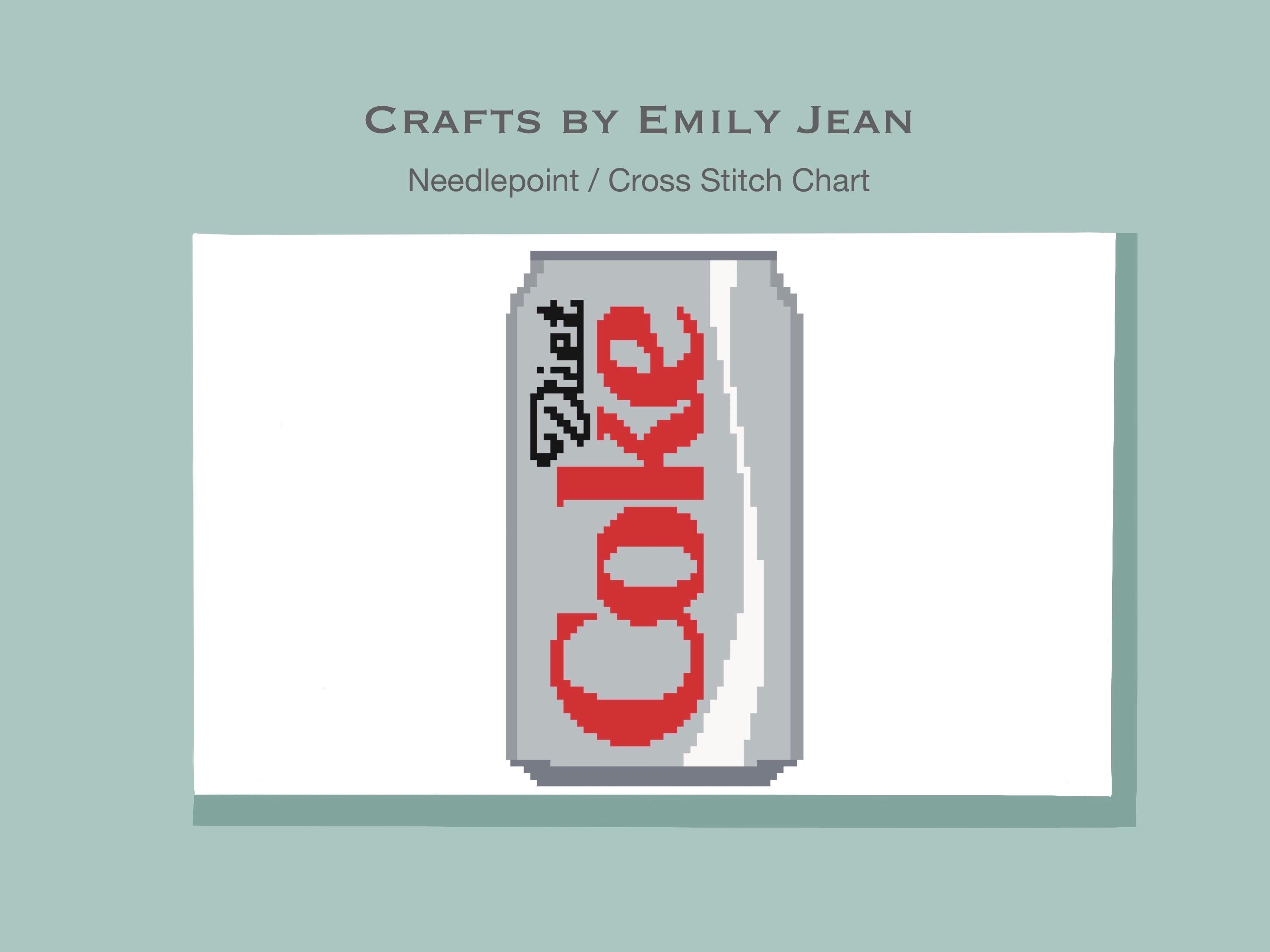 Diet Coke Needlepoint / Cross Stitch Ornament Chart