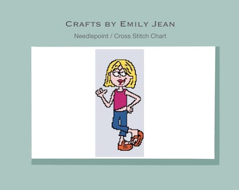 Lizzie McGuire Needlepoint / Cross Stitch Eyeglass Case Chart