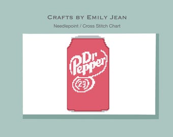Dr Pepper Needlepoint / Cross Stitch Ornament Chart