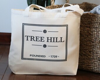 Tree Hill Tote Bag: Recycled Natural Cotton Canvas