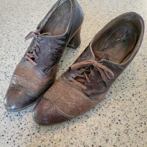 Edwardian Leather Womens Antique Heeled Shoes