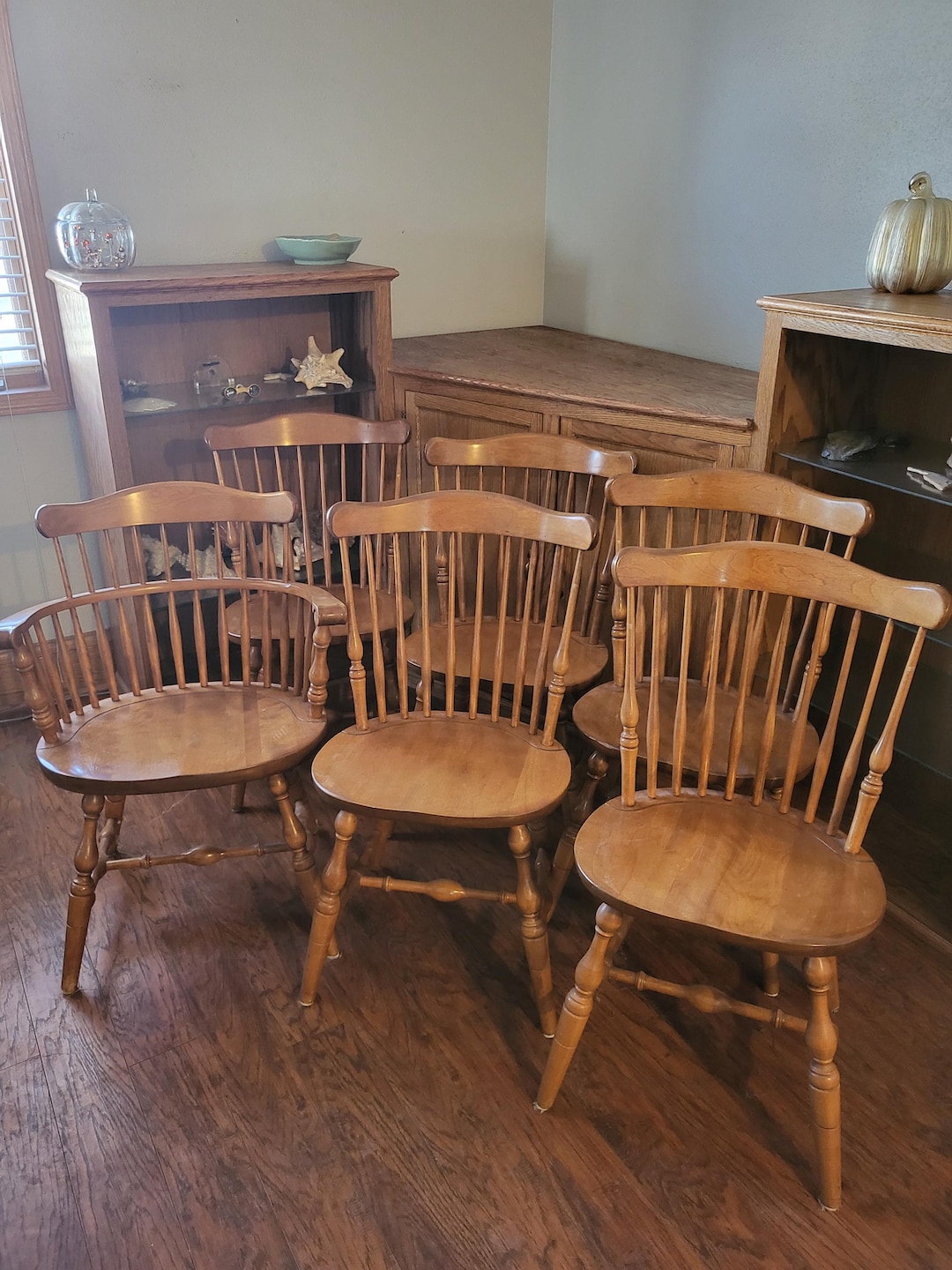 Vintage S Bent & Bros Colonial Wood Chairs Set (6) - Etsy
