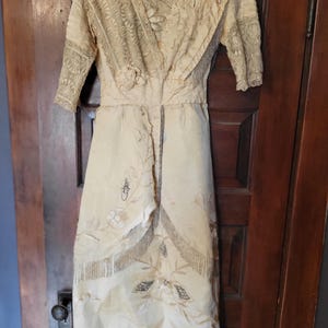 Edwardian Victorian Antique Beaded Womens Gown Dress