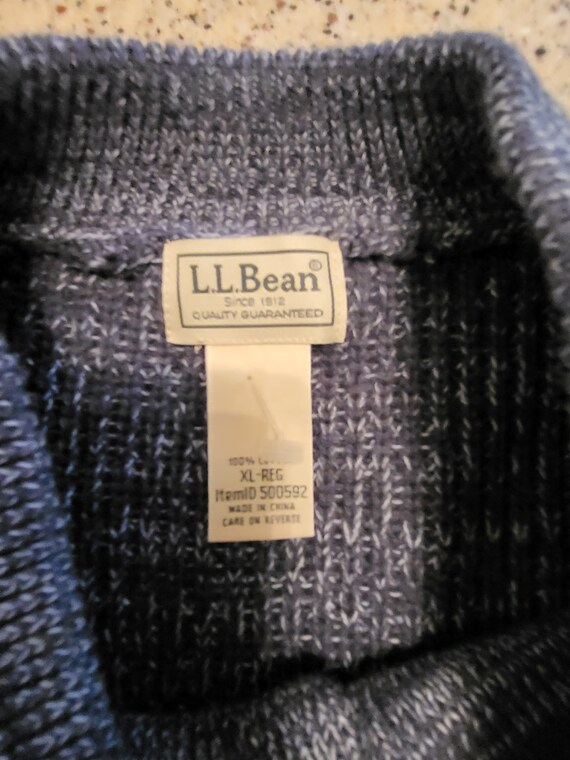 L.L. Bean blue vintage Fisherman Sweater - image 3