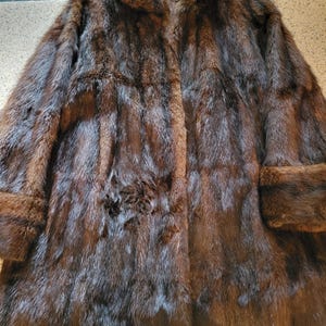 Vintage Genuine Womens L Mink Fur Coat