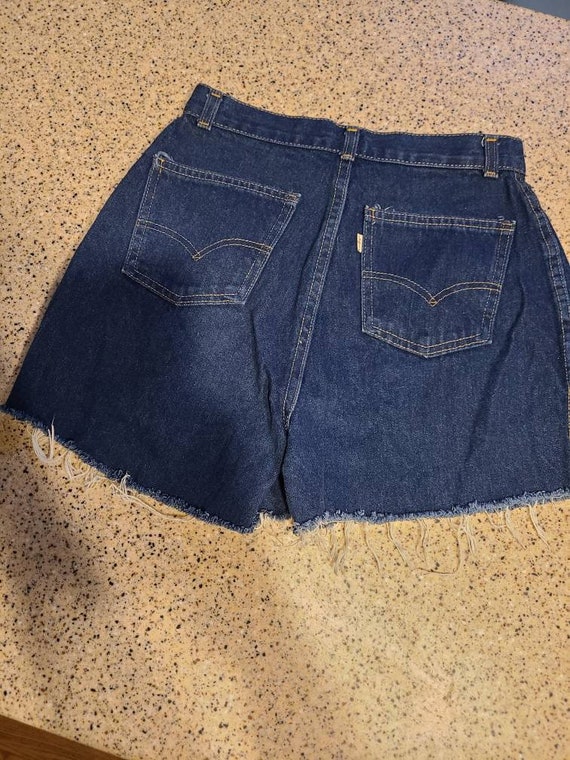 Levis Vintage SZ 12 Cutoff Shorts 1970s brown lab… - image 4