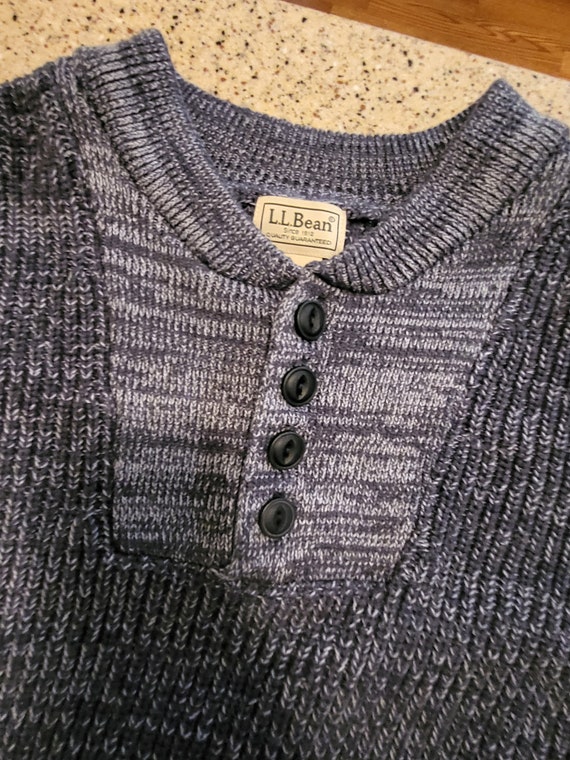 L.L. Bean blue vintage Fisherman Sweater - image 2