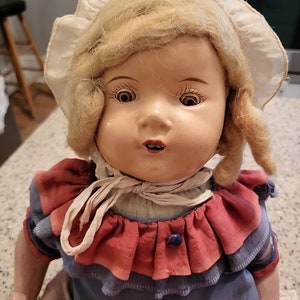 Antique Composition 1930s composition and cloth 21&quot; Shirley Temple style Sleepy Eyes doll
