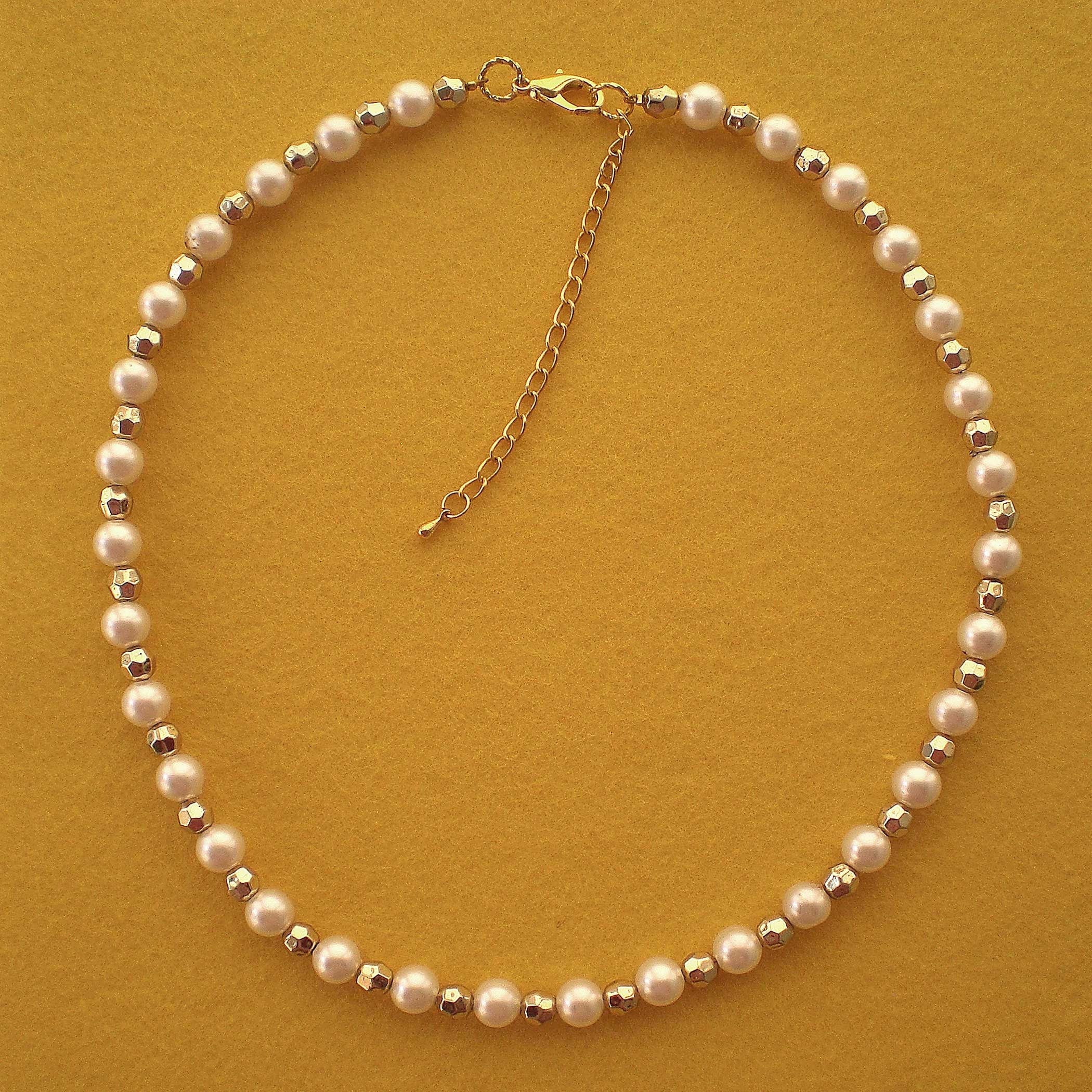 Gold and Pearl Bead Necklace Unique OOAK Handmade Jewellery - Etsy UK