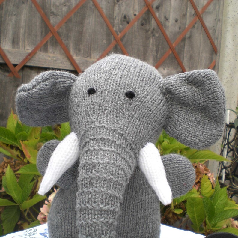Knitted Elephant Toy, UKCA and CE Tested, Machine Washable, Handmade Baby Shower Gift or Children's Present image 4