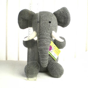 Knitted Elephant Toy, UKCA and CE Tested, Machine Washable, Handmade Baby Shower Gift or Children's Present image 6