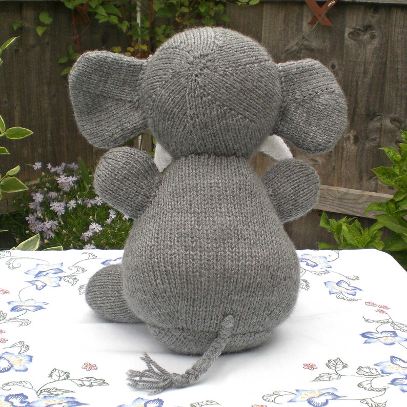 Knitted Elephant Toy, UKCA and CE Tested, Machine Washable, Handmade Baby Shower Gift or Children's Present image 3