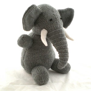 Knitted Elephant Toy, UKCA and CE Tested, Machine Washable, Handmade Baby Shower Gift or Children's Present image 8