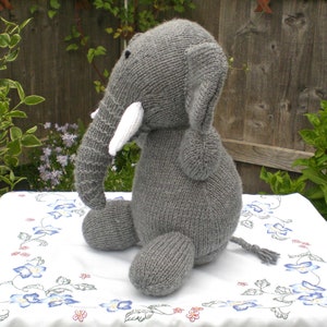 Knitted Elephant Toy, UKCA and CE Tested, Machine Washable, Handmade Baby Shower Gift or Children's Present image 2